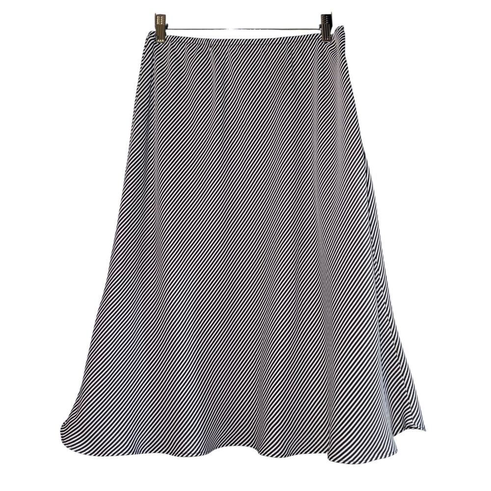 Vintage Y2K Robbie Bee Striped Pull On Midi Skirt Women's Size 10 Flowy Career